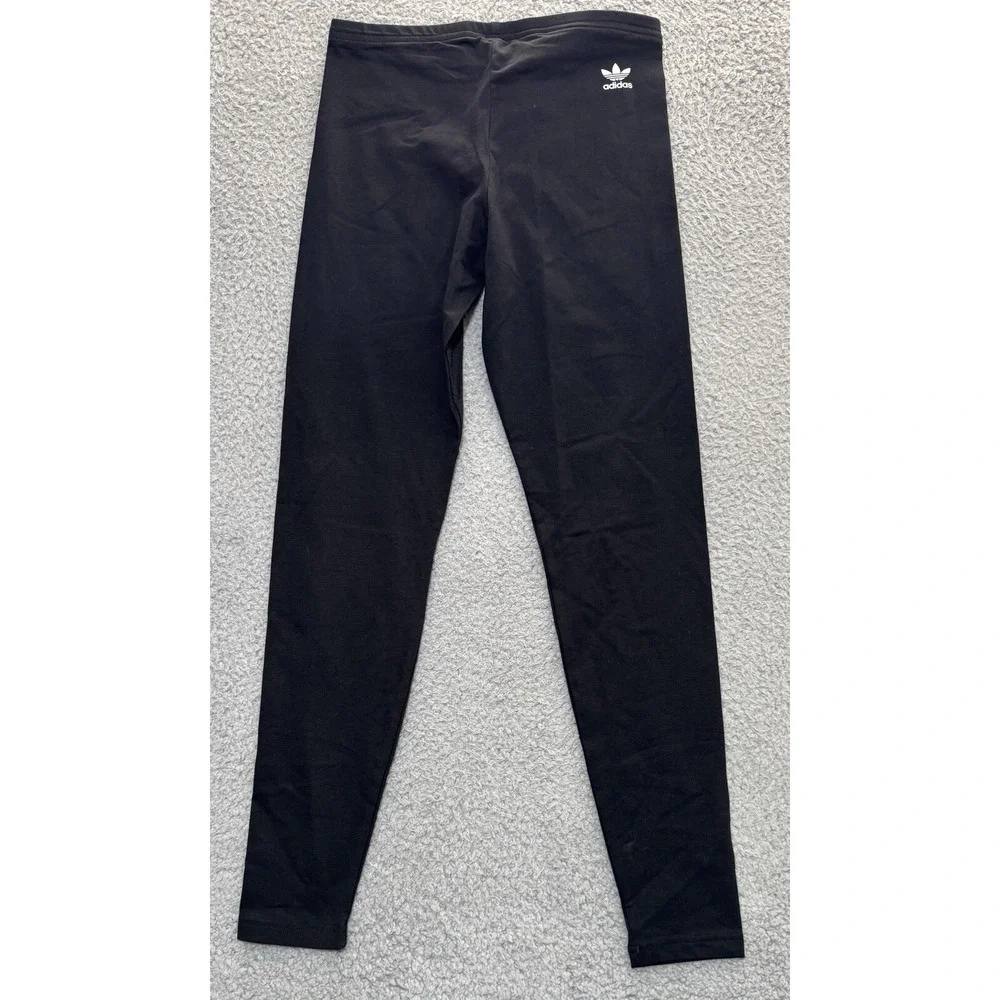 NEW Adidas Originals Leggings Girls XL 14-15Y Black Trefoil Logo HE4777